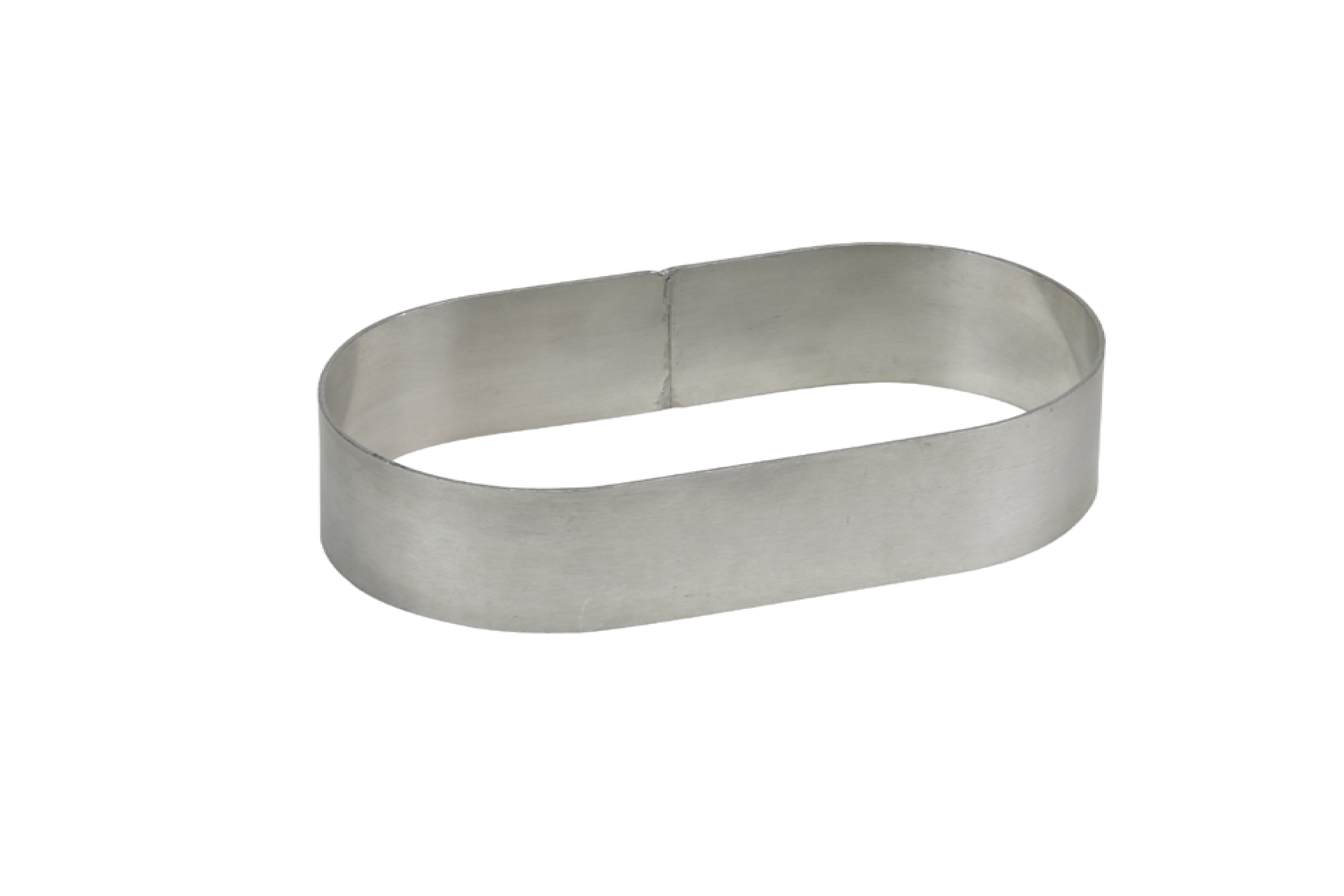 Tortenringe oval, Aluminium, Länge: 235 mm, Breite: 105 mm, Höhe: 40 mm