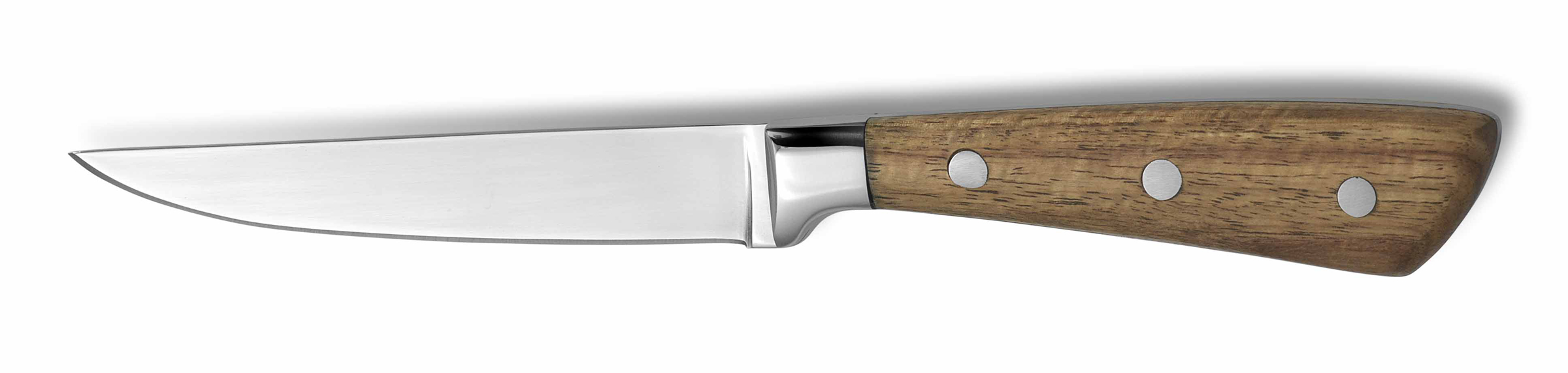 Comas, MontBlanc : Braun - Steakmesser massiv ChrSt., glatte Schneide, Holzgriff, 230 mm