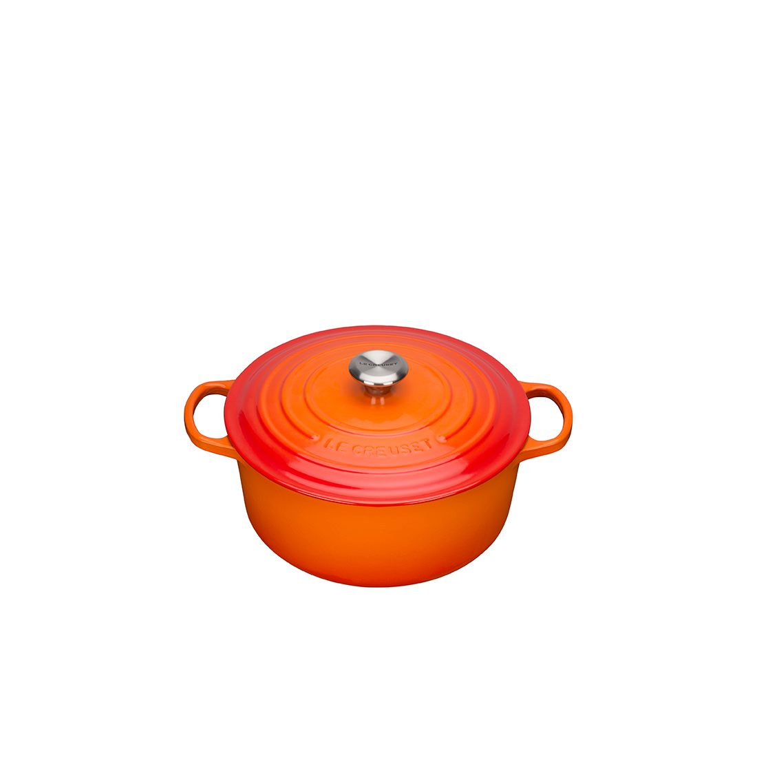 Le Creuset, Gusseisen - Bräter rund Signature, 24 cm/ 4,2 ltr., Fb. Ofenrot