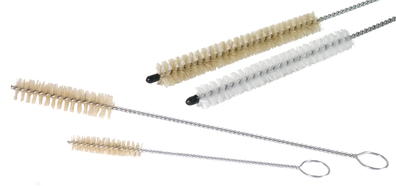 Schlauchbürste, Stahldraht mit Öse, Naturborsten, L: 16 cm, D: 10 cm