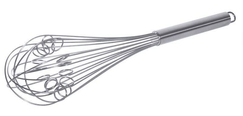 Rührbesen mit Zusatzdrähten, 16 Drähte, Edelstahl, L: 35 cm, D: 2 mm, Stiel: 17 cm