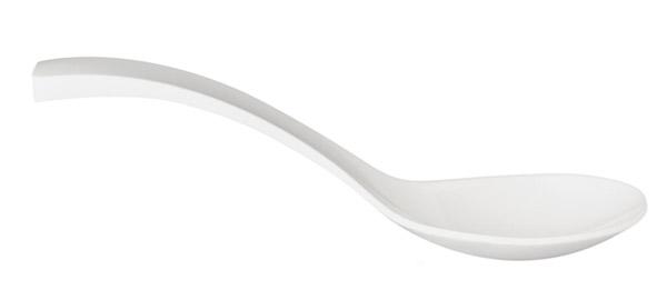 Salatlöffel MINI 24 x 7 cm, H: 4,5 cm, Melamin, weiss
