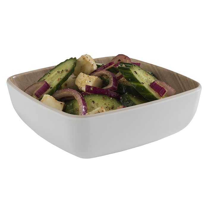 Schale FRIDA, 12,5 x 12,5 cm, H: 4,5 cm, Melamin, innen: Holzoptik