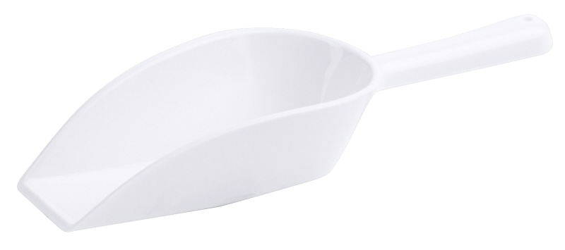 Abwiegeschaufel weiß, I: 0,06 ltr., 8 x 5 cm, L: 15 cm, PP