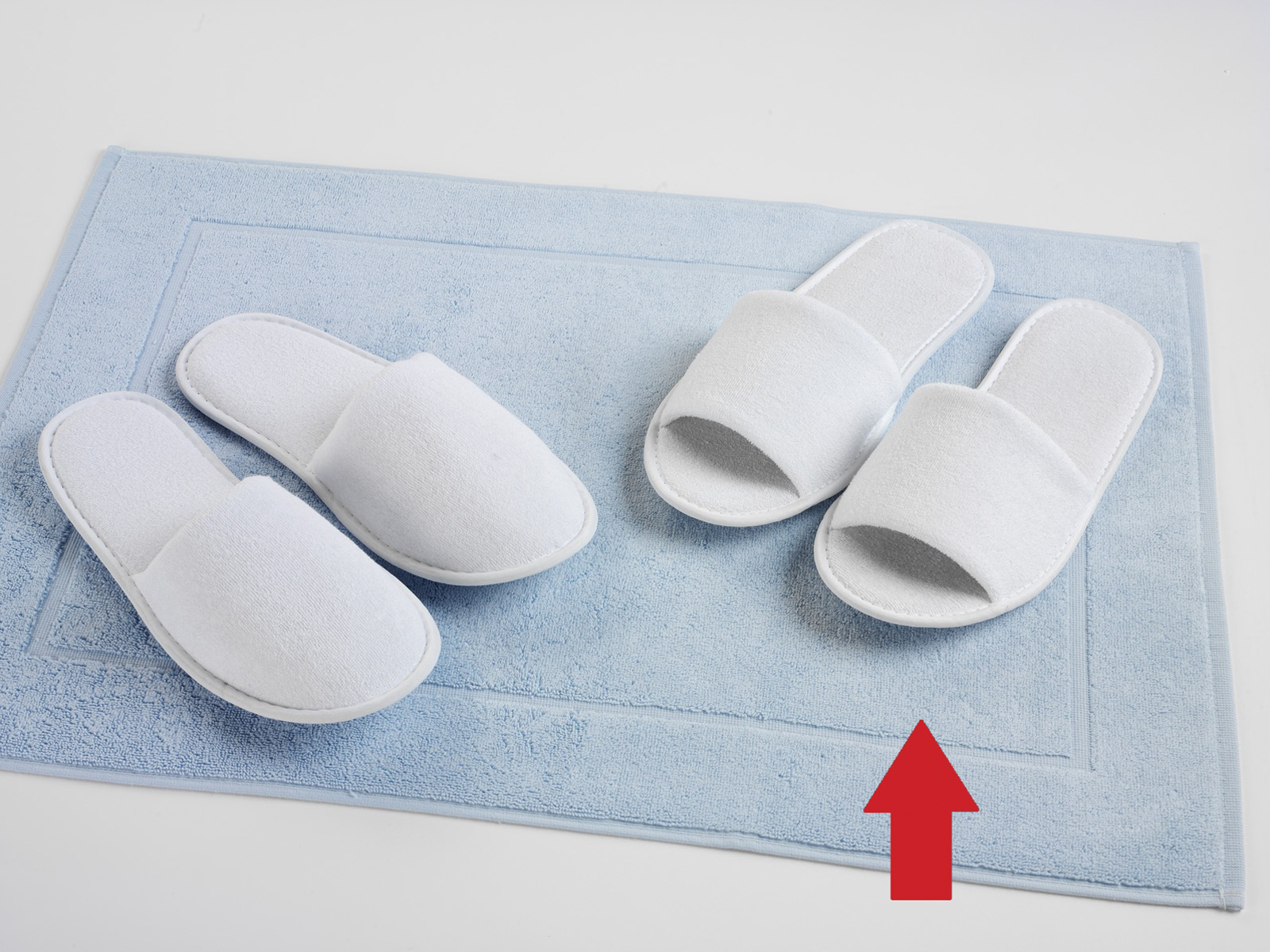Frotteeslipper, offene Brücke, 30 cm, Gr. 36 - 45