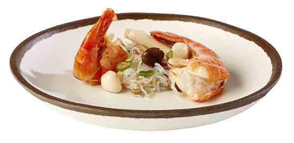 Teller CROCKER D: 20,5 cm, H: 3 cm, 0,5 ltr., Melamin, creme, Tonoptik, brauner Rand