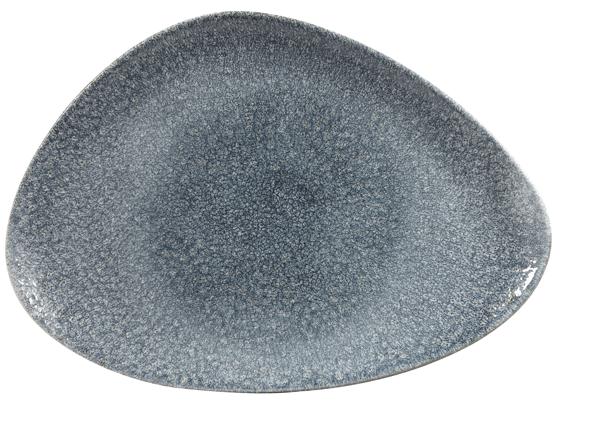 Churchill, Raku : Topaz Blue - Chefs Platte dreieckig, 35,6 x 25 cm