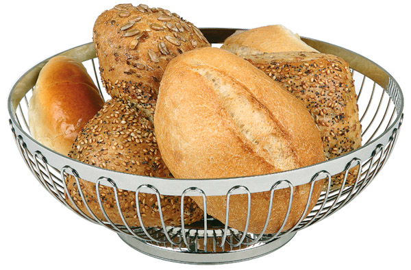 Brot- u. Obstkorb, rund D: 17,5 cm, H: 7 cm, 18/8 Edelstahl