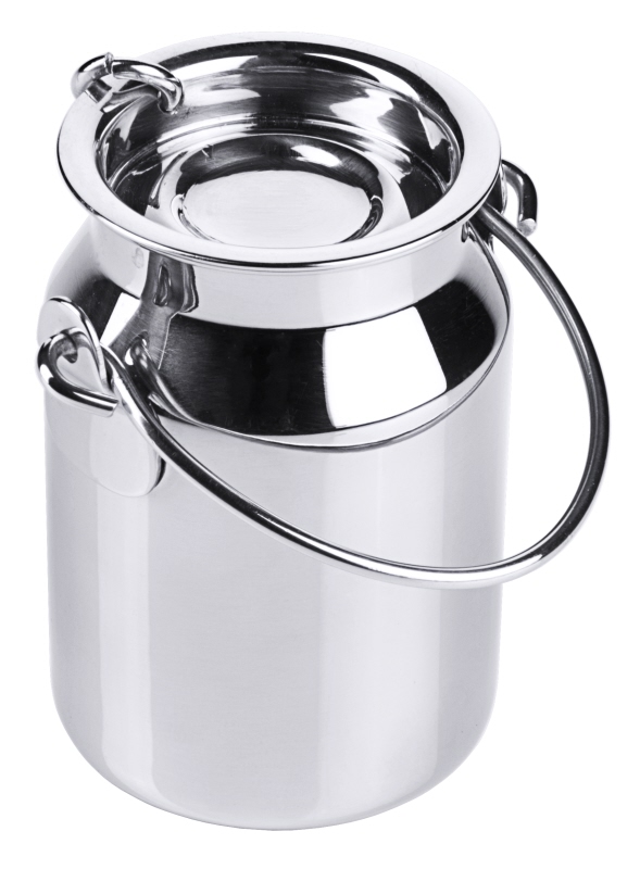 Sahnegießer in Milchkannenform, mit Deckel, Edelstahl, I: 0,05 ltr., D: 4 cm, H: 5,8 cm