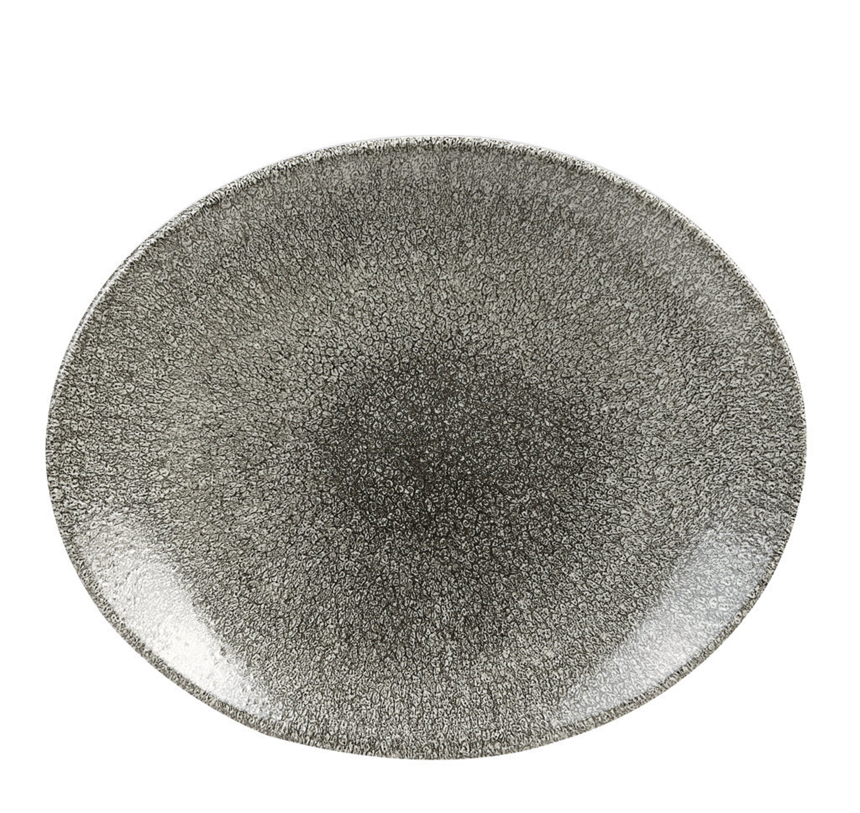 Churchill, Raku : Quartz Black - Teller oval Coup, 27 x 22,9 cm