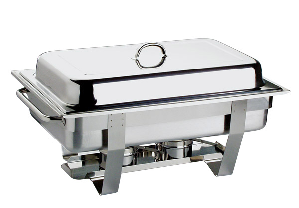 Chafing Dish CHEF 61 x 31 cm, H: 30 cm, I: 9 ltr., Edelstahl, 1 Wasserbecken, mit Deckel