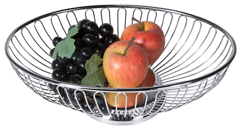Brot-, Obstkorb, rund, Edelstahl, 29 x 19 cm, H: 8,5 cm