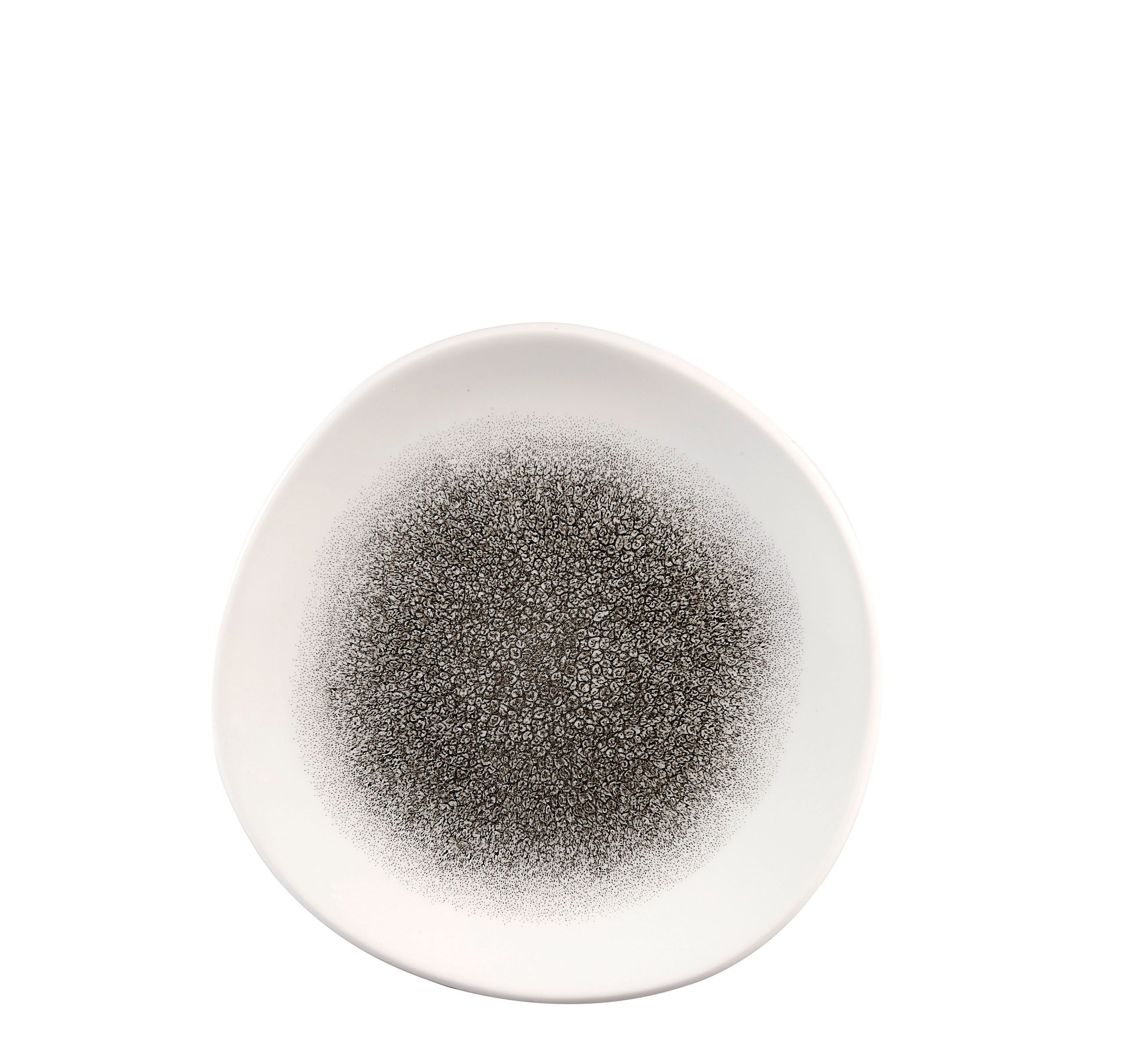 Churchill, Raku : Quartz Black - Teller flach rund Organisch, 21 cm