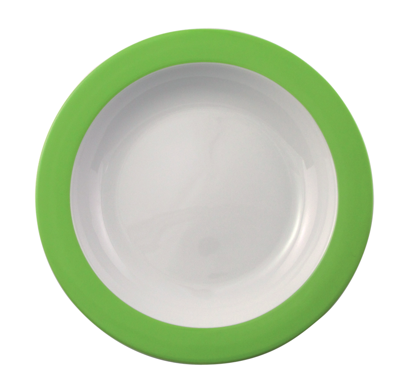 Eschenbach, Color - Suppen-, Pasta-, Salat-Teller, tief Fahne, weiss/ grün, 21,5 cm
