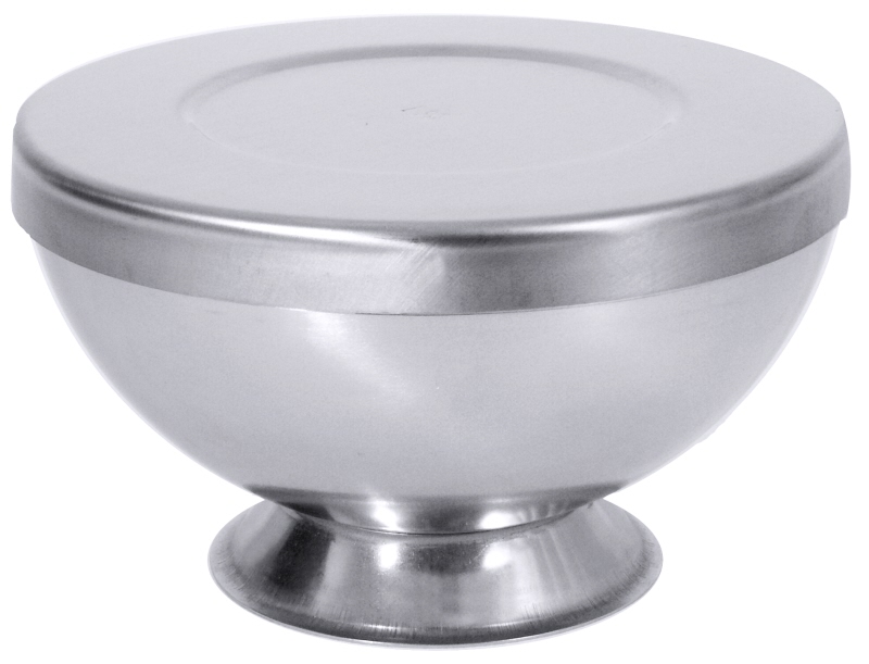 Eisbombenform mit Deckel, EdSt., I: 0,125 ltr., D: 8 cm, H: 4,5 cm