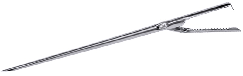 Spicknadel, Edelstahl, gezahntes Endstück, D: 5,4 mm, L: 19,5 cm