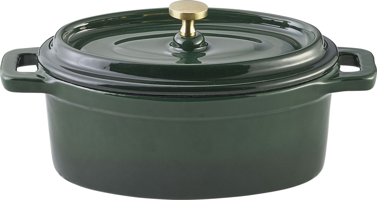 Playground, Gusseisen - Cocotte Green m. Deckel rund 15 x 10 cm/ 0,50 ltr.