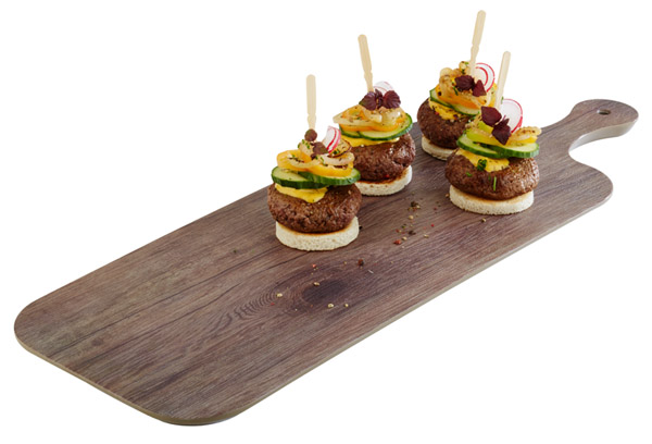 Tablett OAK 48 x 20 cm, H: 1,5 cm, Melamin, Eichenoptik, Griff: 13 cm