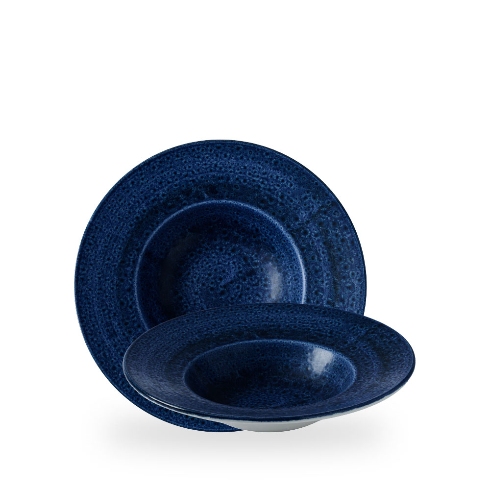 Churchill, Stonecast Plume : Ultramarine - Teller tief breite Fahne, 24 cm/ 0,28 ltr.