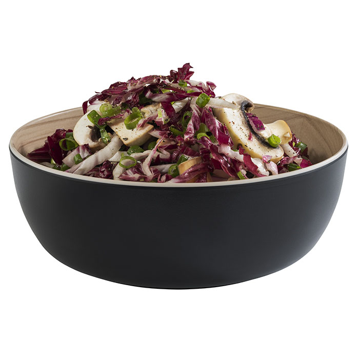 Schale FRIDA, D: 21,5 cm, H: 7,5 cm, Melamin, innen: Holzoptik