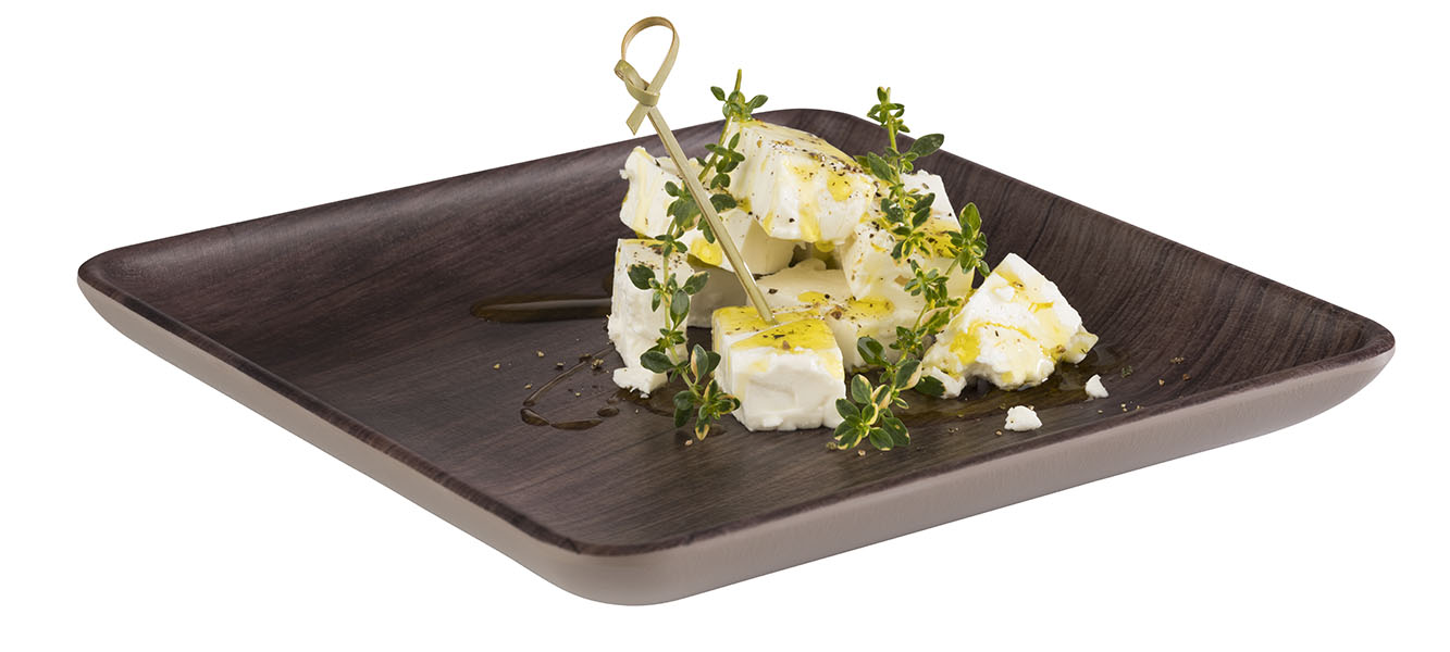 Tablett OAK 20 x 20 cm, H: 2,5 cm, Melamin, Eichenoptik