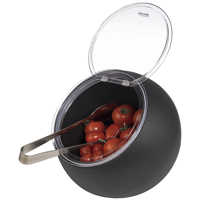 Schale m. Deckel MOON, D: 19 cm, H: 17,5 cm, I: 0,8 ltr., Fb. schwarz