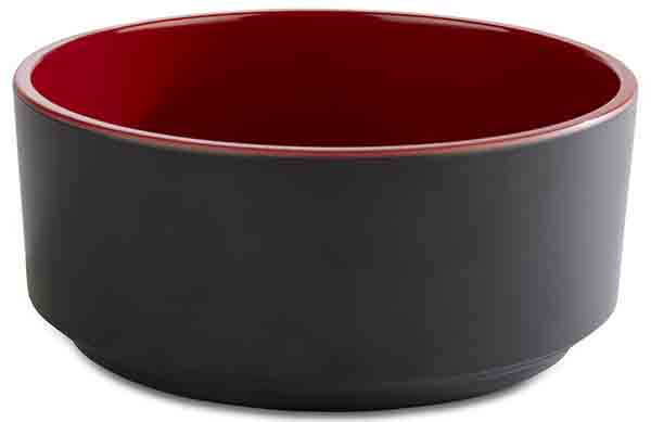 Bento Box ASIA PLUS D: 15,5 cm, H: 6,5 cm, 0,6 ltr., Melamin, außen: schwarz, matt, innen: rot