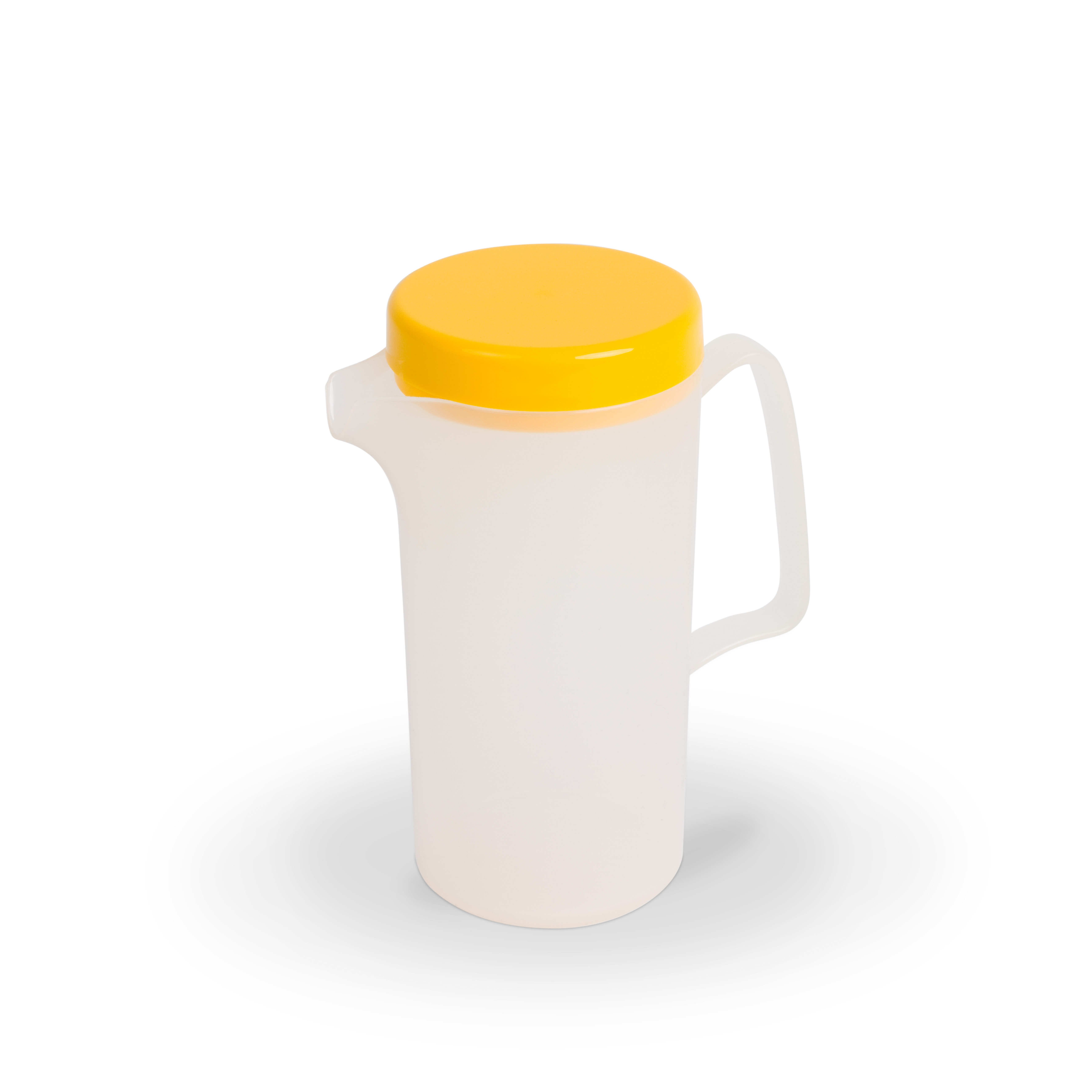 Kanne PP transluzent m. gelbem Deckel, D x H: 8 x 18 cm/ 0,6 ltr.