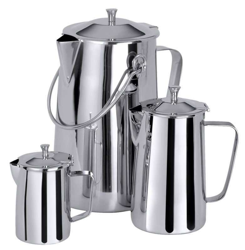 Kaffeekanne, Scharnierdeckel, mit Griff, Edelstahl, I: 0,6 ltr., H: 15 cm