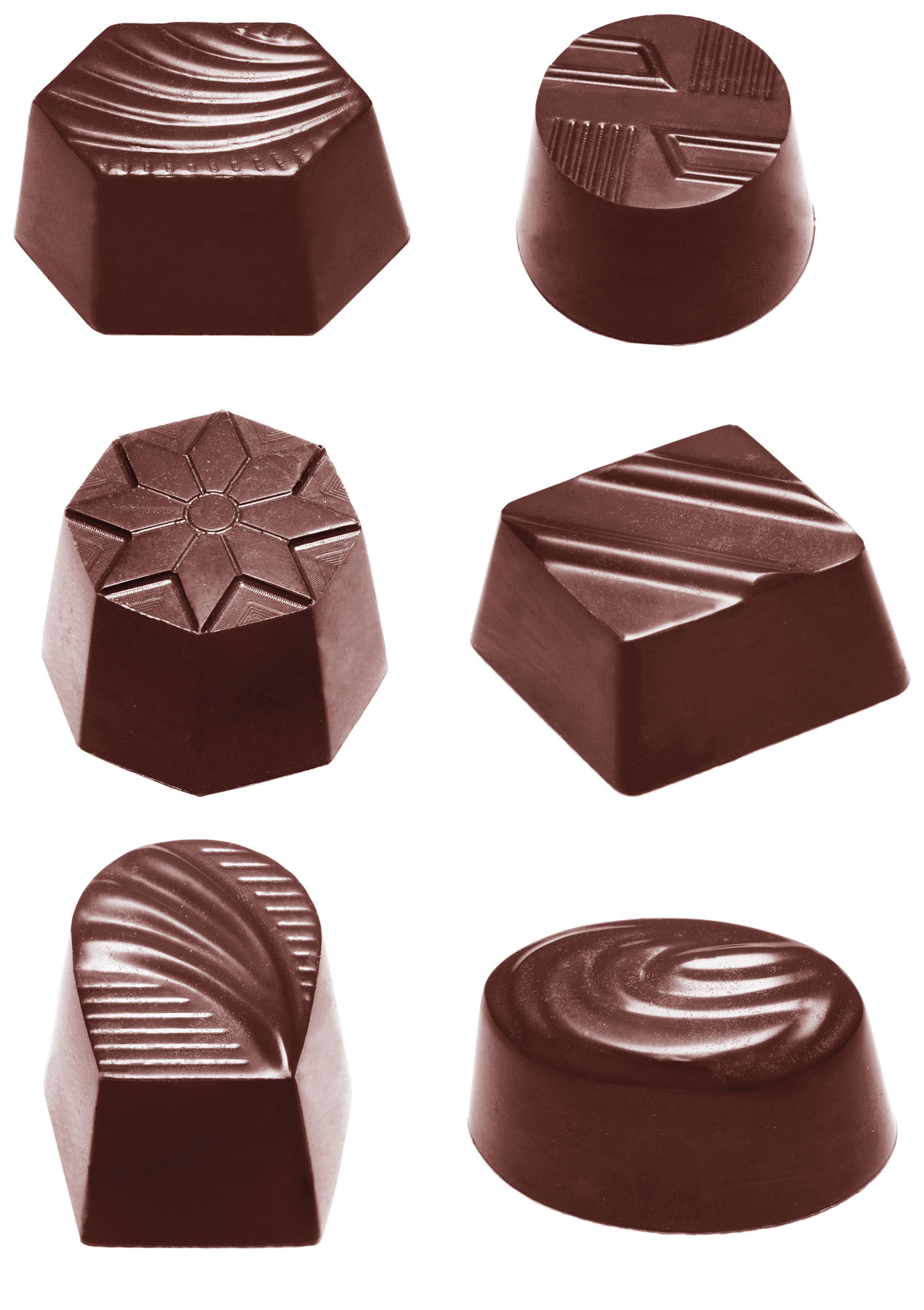 Schokoladen- Form, 275 x 175 mm, 4  x 8 Stück/ 3 Fig.