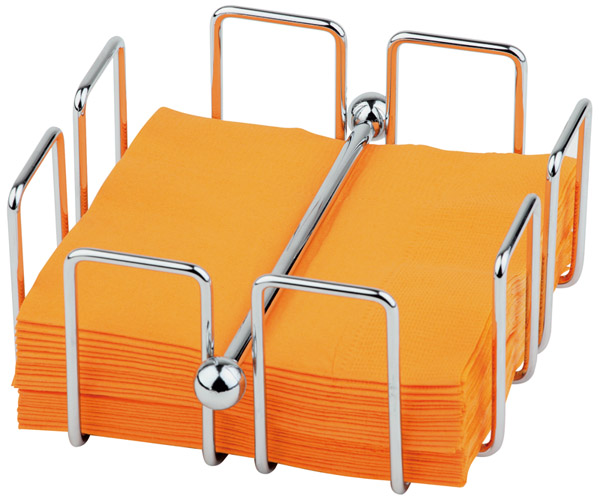 Serviettenhalter BAR, 14 x 14 cm, H: 6,5 cm, Metall verchromt, inkl. Beschwerer