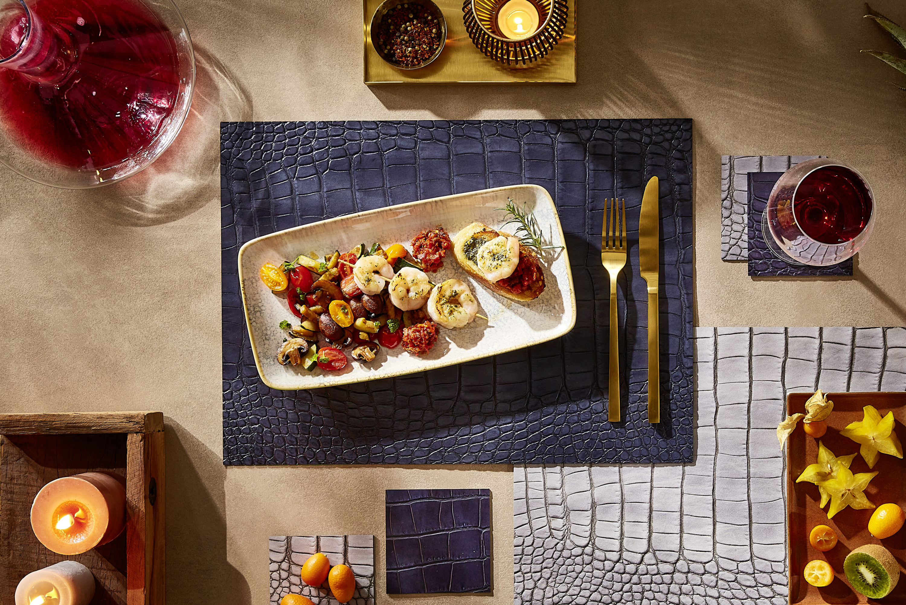 Tischset Gator - Recyceltes Leder