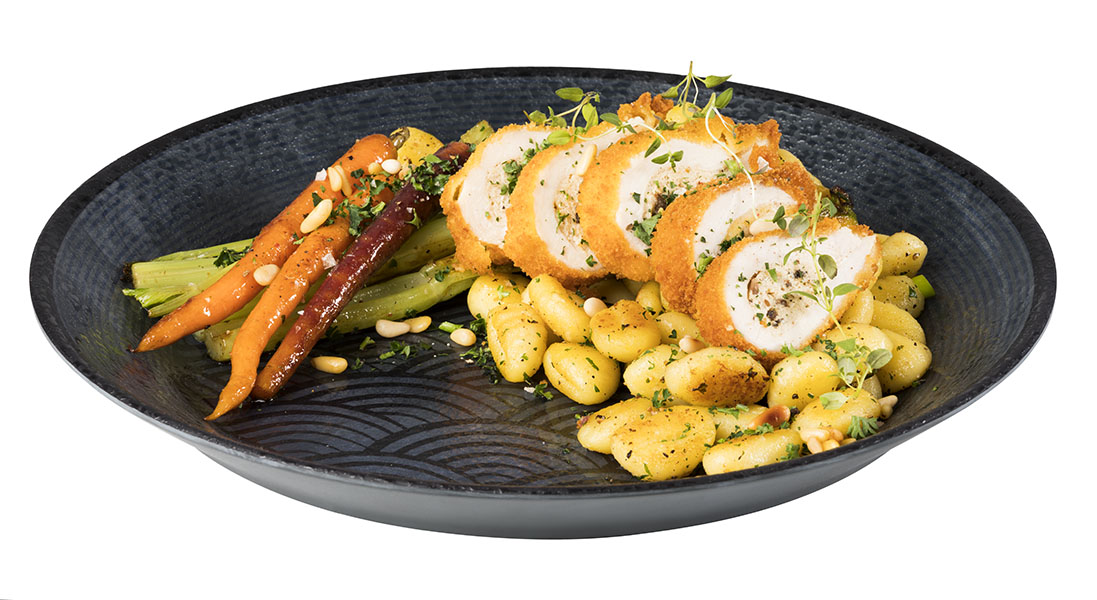 Schale DARK WAVE, Melamin, D: 32 cm, H: 3,5 cm, innen: Dekor, außen: schwarz