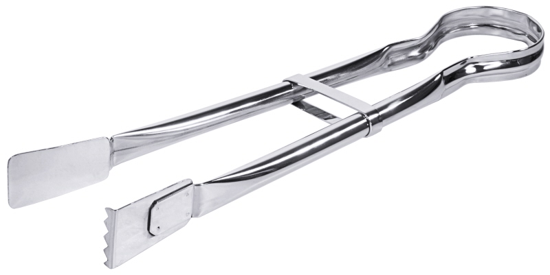 Grillzange, gezahnt, Edelstahl, L: 38 cm