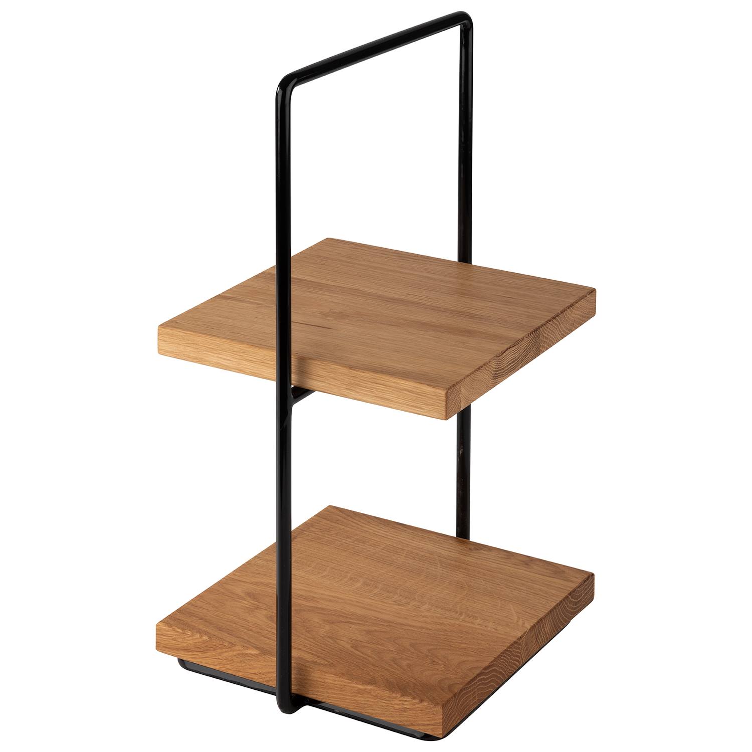 2-stufige Etagere, Edelstahl/ Melamin, 3-teilig, 23 x 20 x 40,5 cm