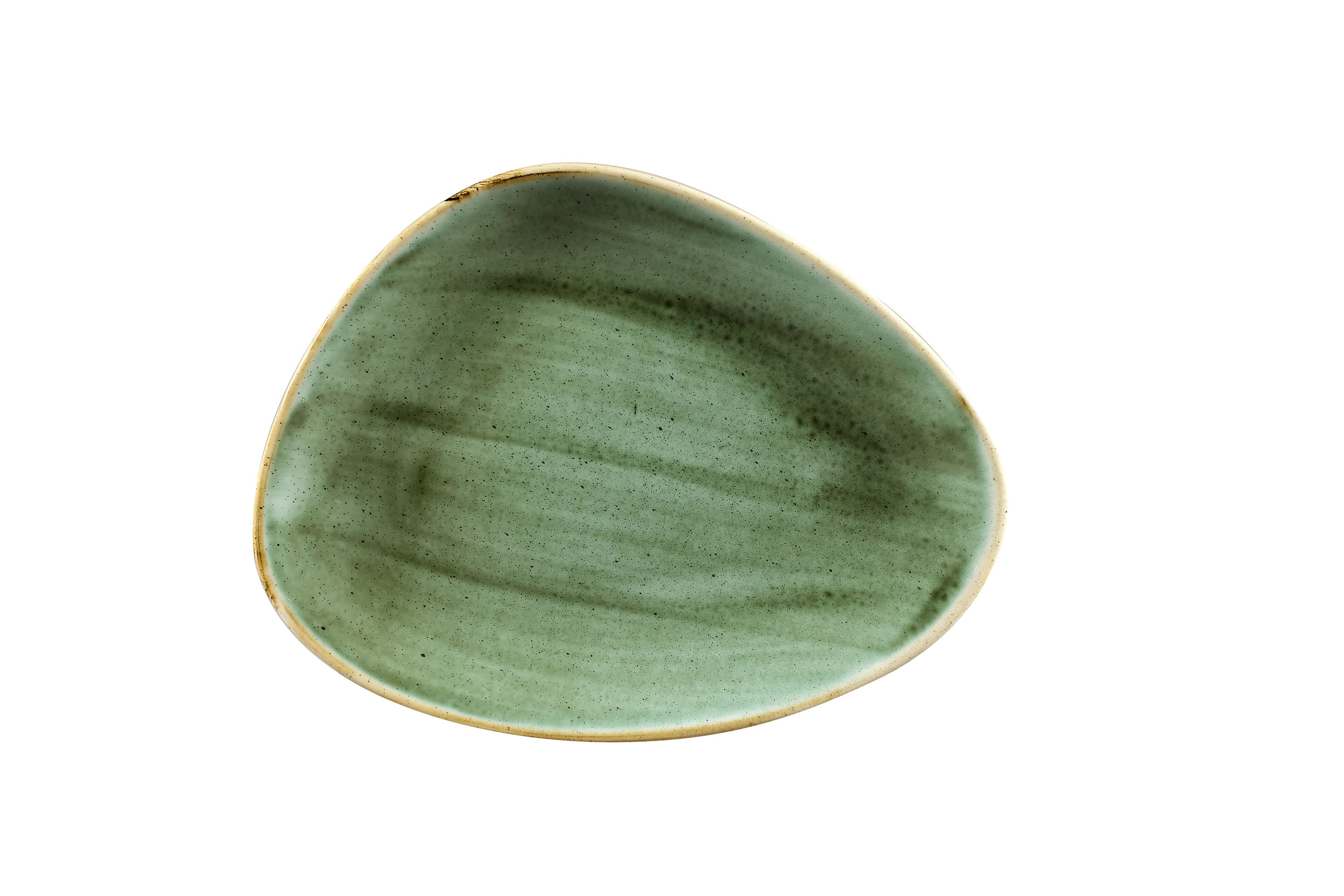 Churchill, Stonecast : Samphire Green - Chefs Platte dreieckig, 26,5 x 20,5 cm