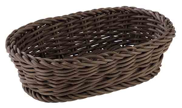 Korb, oval, 19 x 12 cm, H: 6 cm, PP, Fb. Braun