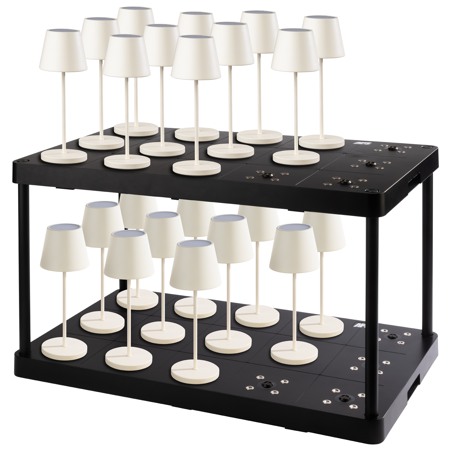 Ladestation 15-fach, ABS, 75 x 43 cm, H: 5 cm, Farbe: schwarz