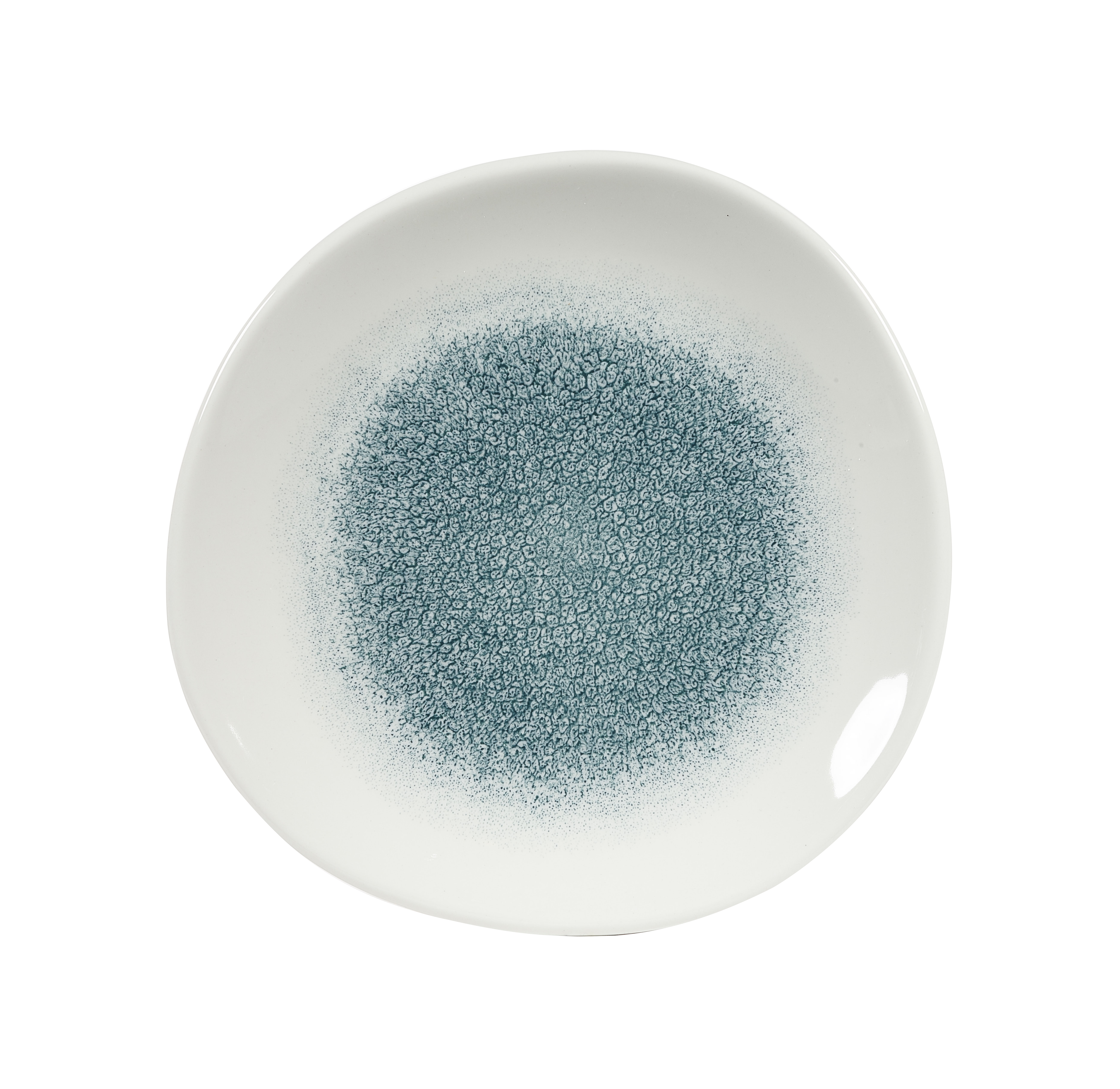 Churchill, Raku : Jade Green - Teller flach rund organisch, 21 cm