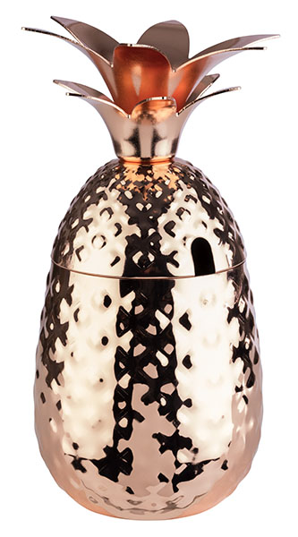 Becher m. Deckel PINEAPPLE, Edelstahl, D: 9 cm, H: 19 cm, I: 0,5 ltr., Farbe: copper-look