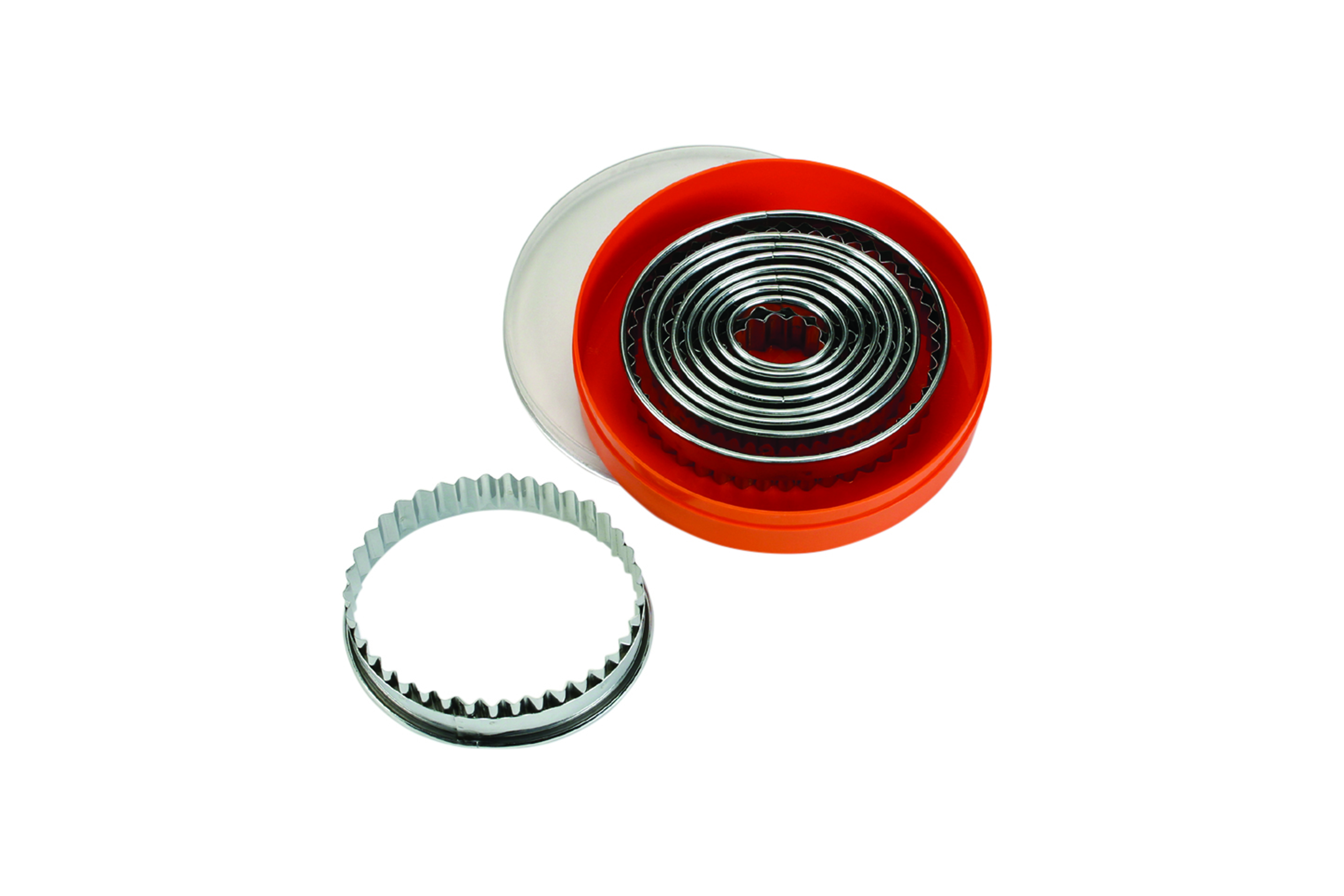 Ausstechersatz oval, gezackt 9-tlg. Edelstahl, Materialstärke: 0,4 - 0,5 mm