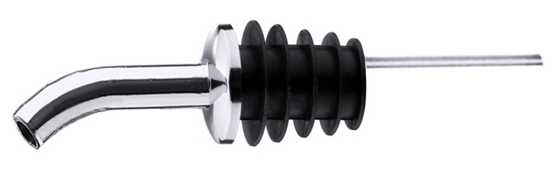 Flaschenausgießer, Pfropfen mit gebogenem Luftrohr, Edelstahl, L: 12 cm