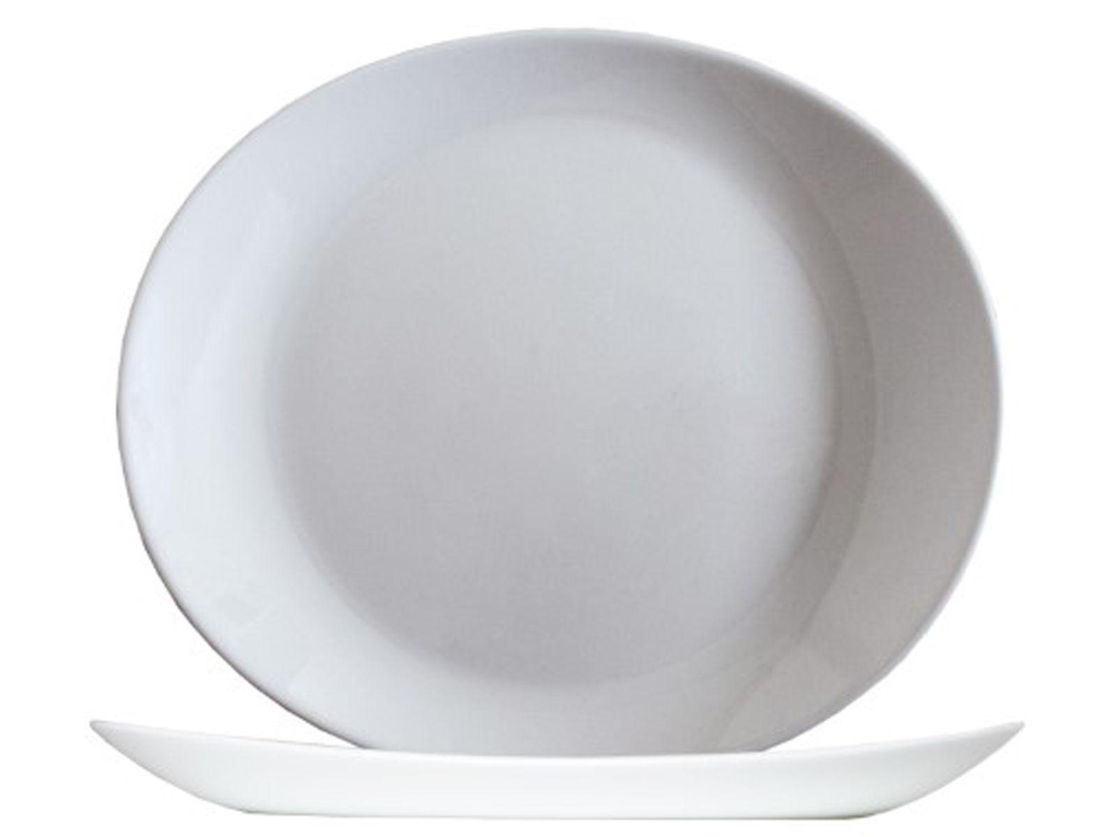 Arcoroc, Solutions - Steakteller flach, oval, uni, weiss, 30 x 26,1 cm