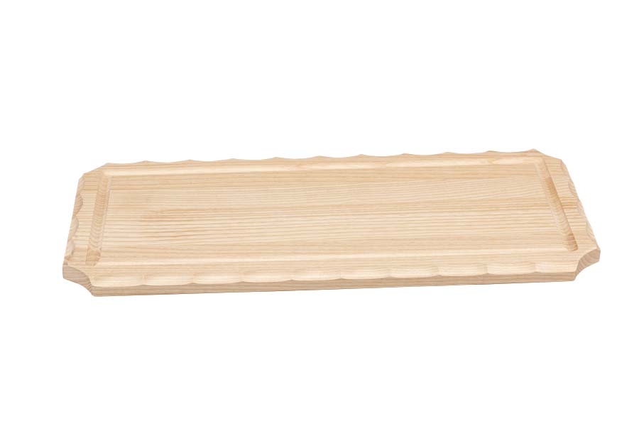 Steakbrett m. Rille, rechteckig, hell, 56 x 25 x 2 cm