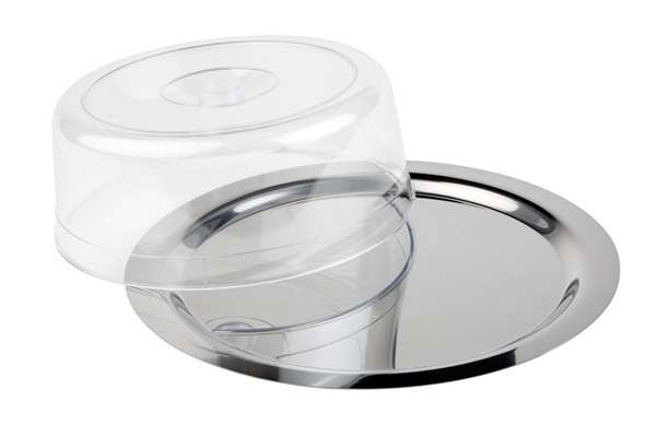 Tablett mit Haube FINESSE, D: 38 cm, H: 12 cm 18/0 Edelstahl, ohne Griffe