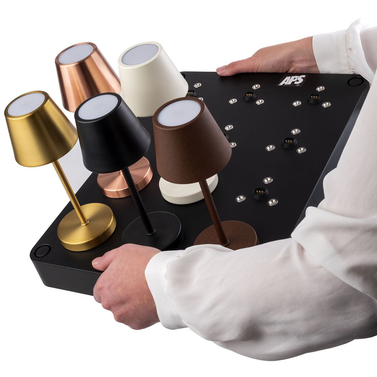 Ladestation, 12-fach, ABS, schwarz, inkl. 2 Fernbedienungen, 43 cm x 33 cm, H: 4,5 cm