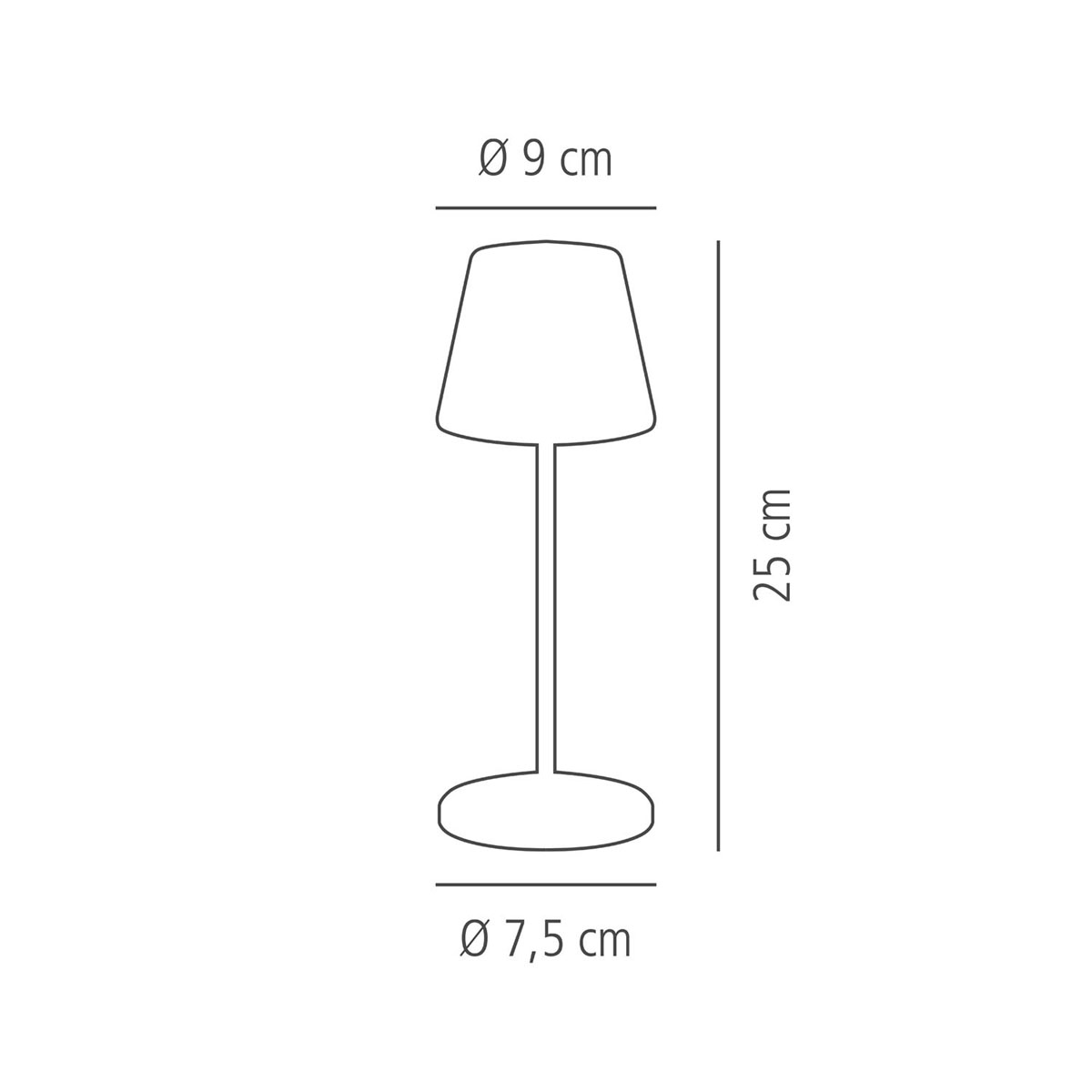Tischleuchte MERLE MINI, Metall, Farbe: goldfarben, 1x LED 1,0 W / 100 lm, dimmbar in 3 Stufen, D: 9 cm, H: 25 cm