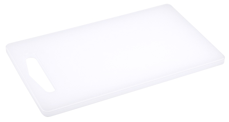 Schneidbrett klein, weiß, LDPE, mit Griffloch, 25 x 15 cm