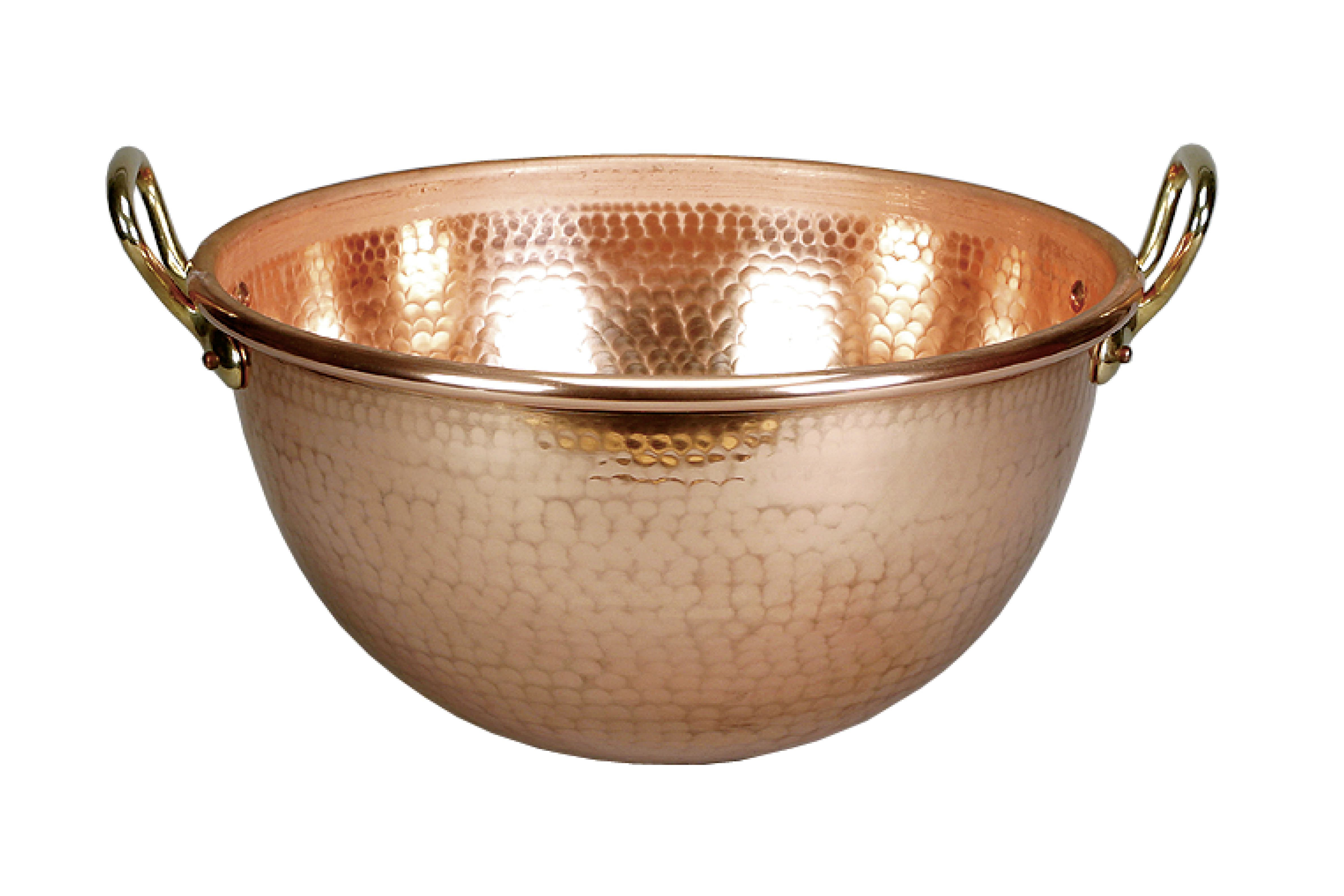 Kupfer- Eiweissschüssel mit Griffen, 400 mm/ 16,7 ltr.