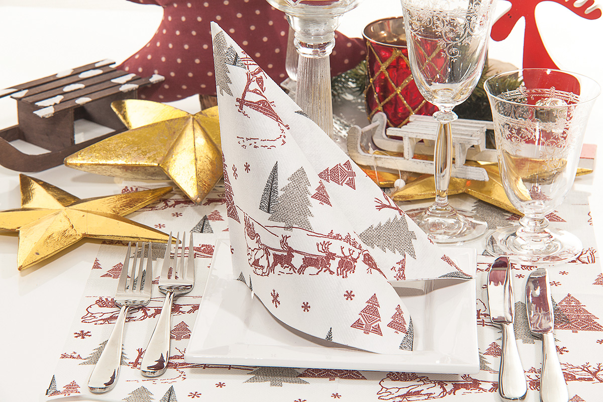 Servietten - Weihnachtsmotiv RUDI Tissue